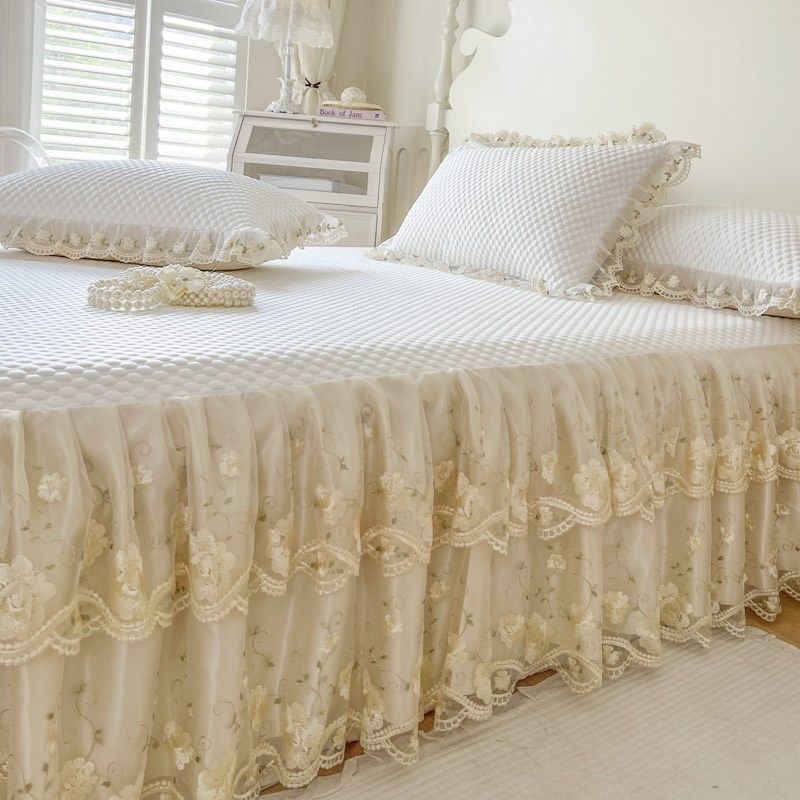 2025新款冰丝席三件套A类母婴凉豆豆床笠式床裙空W调软席可机水洗,淘宝优惠券,粉丝福利购,淘宝优惠卷