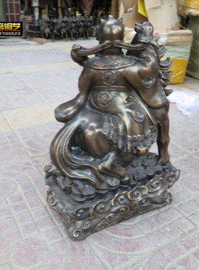 铜财神爷骑马铜像财t神铜雕铜马摆件定做铜器雕塑定做