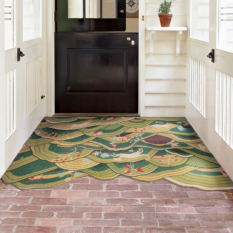 开门见山绿色日式可裁剪地毯门口进门入户地垫大面积脚垫家用垫子 - 图1