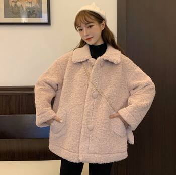 Ins versatile polar fleece jacket, soft girl hot style, cotton casual Japanese style lamb wool jacket bf lamb fleece women students