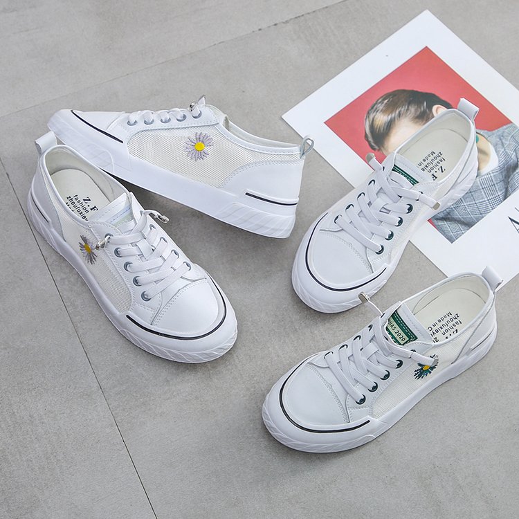 莱井旗舰店小白鞋女20夏季新款韩版松糕厚底休闲系带ins老爹网面透气女单鞋2