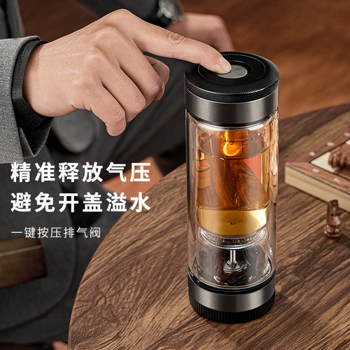 茶之恋茶水分离泡茶杯男士便携新款式杯子高档水杯双层专用玻璃杯 - 图2
