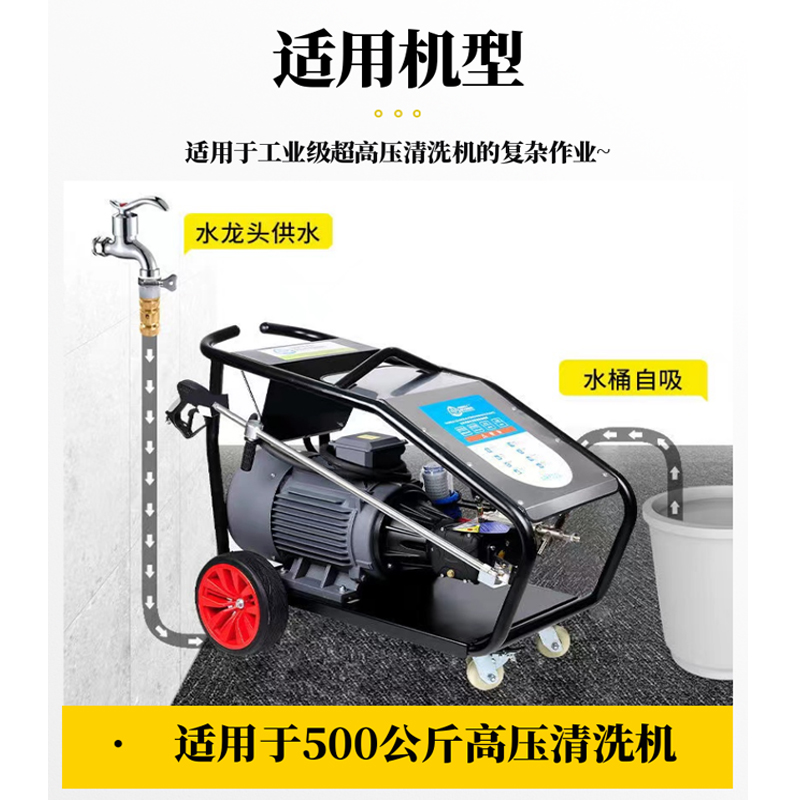 耐压500/600公斤高压水枪商用大功率清洗机专用配件22KW304不锈钢-图1