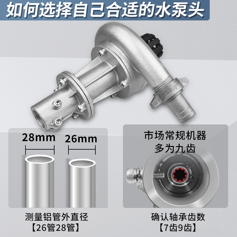 割草机改装水泵头格翔除草机抽水头改装背负两4冲程1寸1.5寸水泵-图2