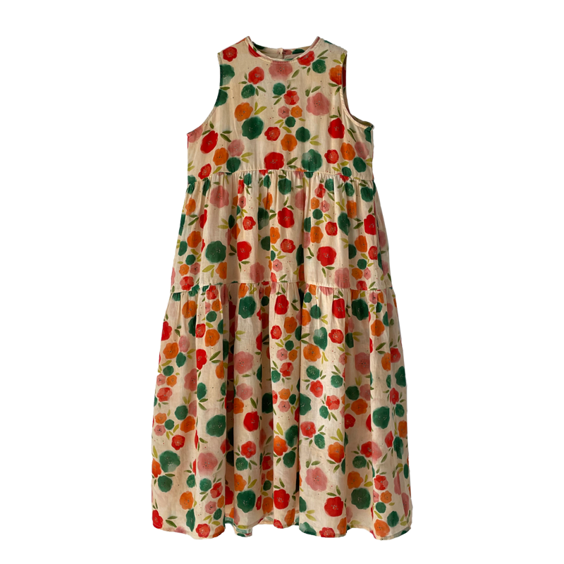 【原创设计】复述天丝苎麻印花无袖背心裙复古chic碎花连衣裙新款,淘宝优惠券,粉丝福利购,淘宝优惠卷