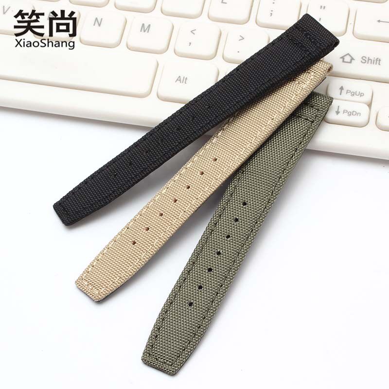 防水尼龙男适用万国西铁城精工表带 笑尚配件