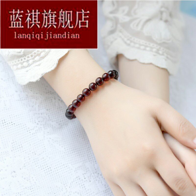 新款血珀酒红净水血泊蜜蜡原石手链 兽志手链