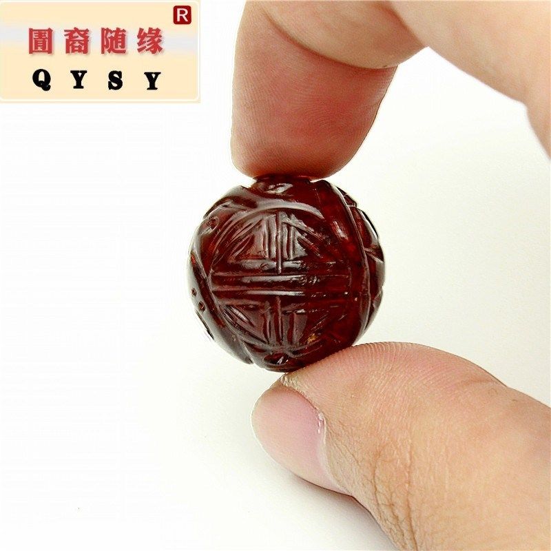 再造缅甸琥珀原石精雕龙珠散珠血珀 兽志其他DIY饰品配件