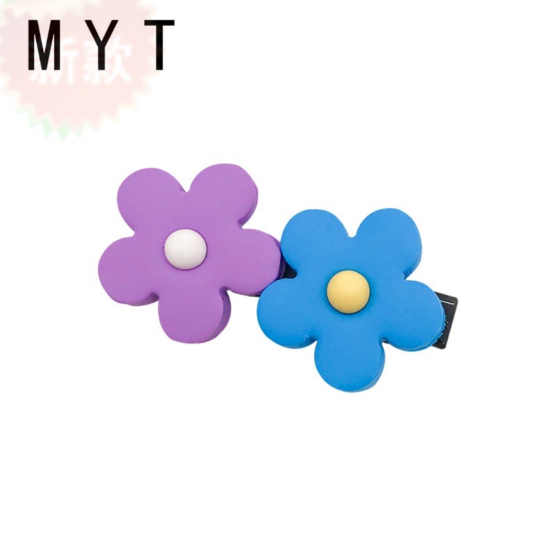 网红同款韩国泫雅风软陶花朵一字夹 兽志其他DIY饰品配件