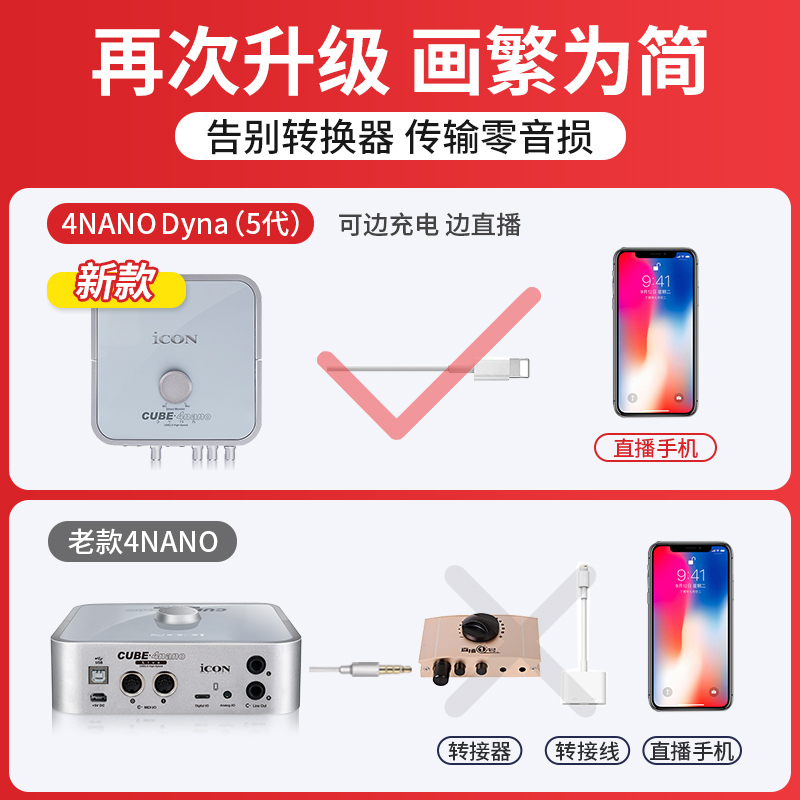 艾肯icon 4nano声卡五代官方旗舰店直播设备全套电脑手机唱歌套装-图2