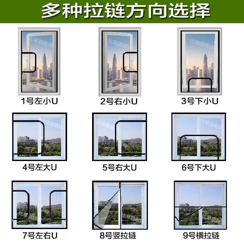 定制家用防蚊纱窗网自装魔术贴纱窗纱网自粘式窗户简易内开窗沙帘-图2
