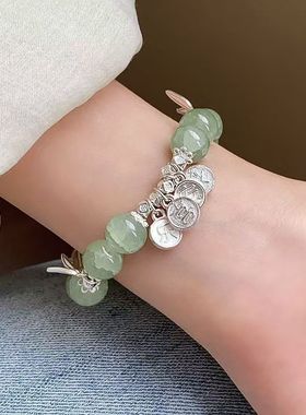 小清新平安喜乐竹节手链新中式古风学生手串文创饰品串珠小礼物女