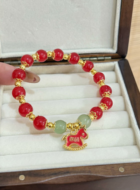 新款马年6件套手链女手工串珠本命年马上有钱新年手绳过年小礼物
