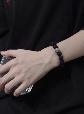 2025新款仿火山石逆鳞手链男款小众复古佛珠手串女送男朋友礼物