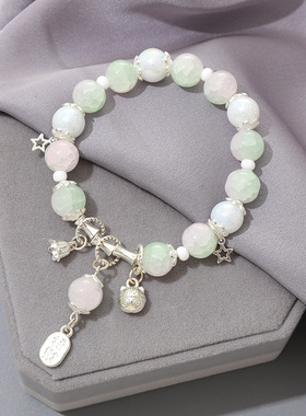 新中式琉璃碎花竹节手链情侣闺蜜高级感串珠手串简约手饰礼物