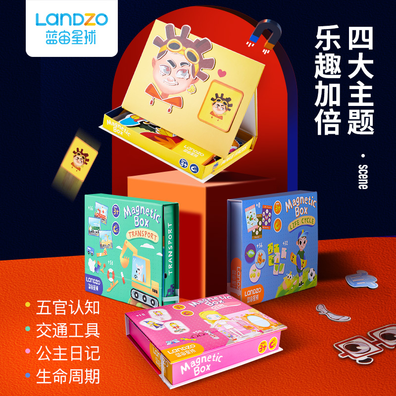 蓝宙玩具旗舰店磁性拼图儿童益智动脑玩具3-6岁男女孩宝宝拼板磁力书幼儿园早教2