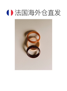 自营欧洲直邮Sezane Amanda女士棕色树脂三件套手链