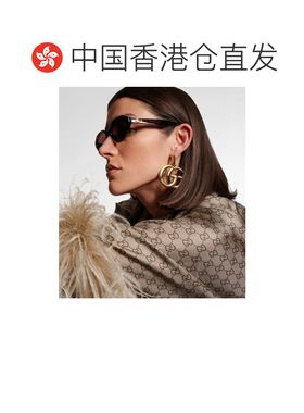 香港直邮Gucci 古驰 女士 双G椭圆形太阳眼镜 brown棕色 舒适时尚