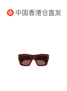 1h可退 香港直邮Gucci 古驰 女士 几何框太阳镜 GG1772S brown棕