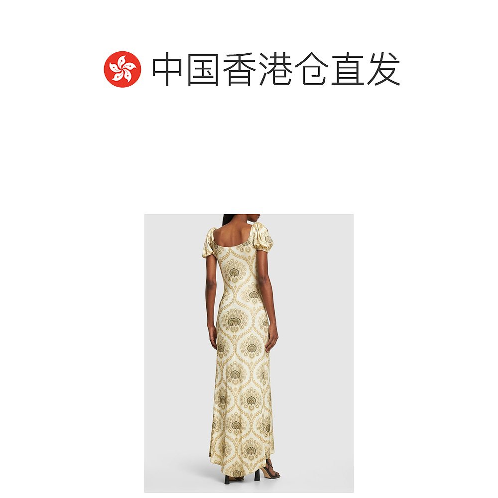 香港直邮Etro 艾特罗 女士印花粘胶纤维平纹针织长款连衣裙 - 图1
