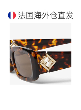 自营欧洲直邮Fendi芬迪 FF Diamonds女士棕色醋酸纤维太阳镜