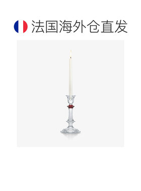 欧洲直邮Baccarat巴卡拉 Harcourt红色水晶多面切割烛台