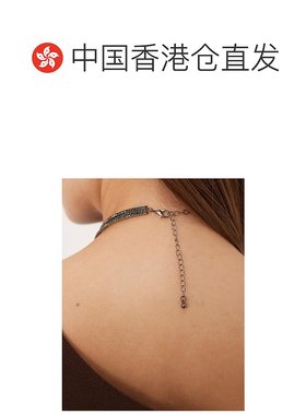 1h可退 香港直邮ASOS 女士 设计三层人造水晶短项链 metal金属色