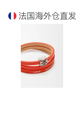 自营欧洲直邮Loewe罗意威 Anagram Bombe女士朱红色小牛皮编织手