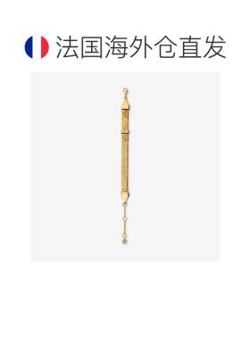 自营欧洲直邮Burberry博柏利 Check女士金色黄铜格纹雕刻手链