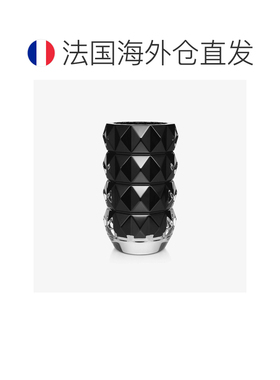 欧洲直邮Baccarat巴卡拉 Louxor黑色水晶圆形花瓶摆件