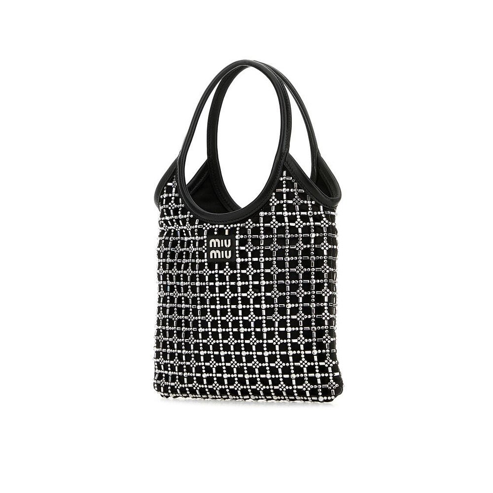 香港直邮Miu Miu 徽标手提包 5BA2812F7LVOON - 图0