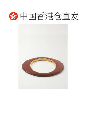 香港直邮Saint Laurent 圣罗兰 女士 Blade Logo轧花镀金皮革手镯