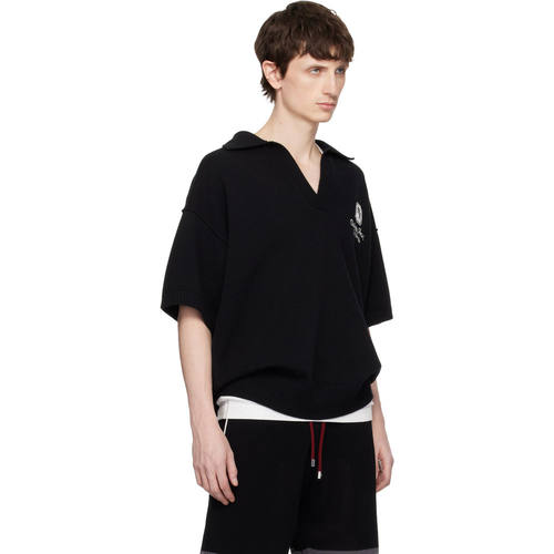 1h可退 香港直邮AMIRI 男士 黑色 MA Chateau Polo 衫 AMTOKN1068 - 图0