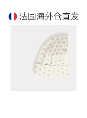 自营欧洲直邮Bonpoint 婴儿米白色有机棉樱桃印花帽子配饰