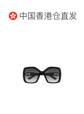 1h可退 香港直邮Gucci 古驰 女士 矩形太阳镜 GG2015S black黑色