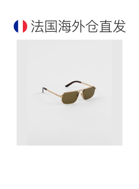 自营欧洲直邮Prada普拉达 男士灰绿色金属logo标识太阳眼镜太阳镜