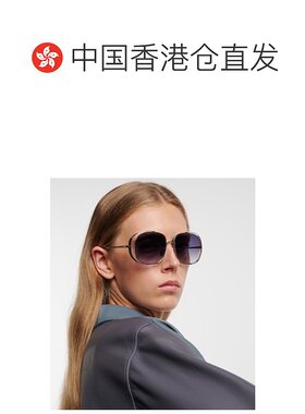 1h可退 香港直邮LOEWE 罗意威 女士 镂空方框太阳眼镜 blue蓝色