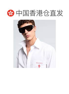 1h可退 香港直邮Gucci 古驰 男士 flat-top 双G太阳眼镜