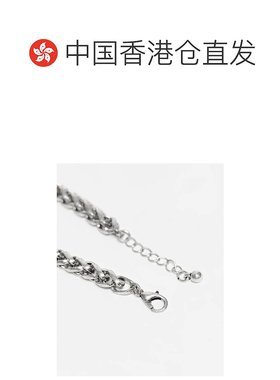 1h可退 香港直邮ASOS 男士 设计链条绳子手链(2件套)(黑色)配饰