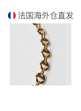 自营欧洲直邮Prada普拉达 女士金色金属三角标识项链手链