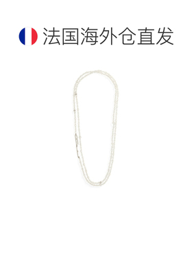 自营欧洲直邮Ralph Lauren拉夫劳伦 女士灰色黄铜RL珍珠叠层项链