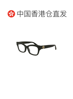 香港直邮GUCCI 女士眼镜 GG0031OA001 SS2025 黑色 徽标平光镜