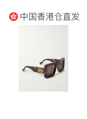 1h可退 香港直邮LOEWE 罗意威 女士 Anagram 大号方形框龟甲色醋