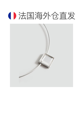 自营欧洲直邮Mango芒果 女士黑色带有水钻珠子的硬质项链吊坠