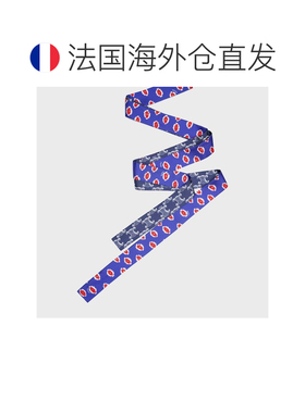 自营欧洲直邮CELINE思琳 女士海军蓝/红色丝质斜纹【付后1h可退】