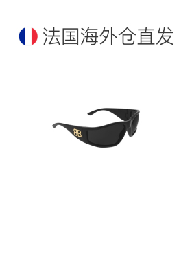 自营欧洲直邮Balenciaga巴黎世家 Sunset女士黑色聚酰胺D形框太阳