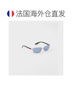自营欧洲直邮PRADA普拉达 Linea Rossa男士蓝色金属太阳镜