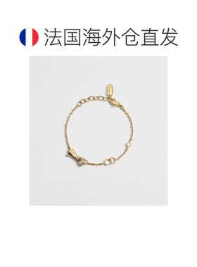 自营欧洲直邮Dior迪奥 CD Bow女士金色水晶手链