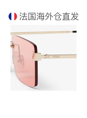 自营欧洲直邮Fendi芬迪 Sky女士玫瑰金色金属太阳镜眼镜配饰