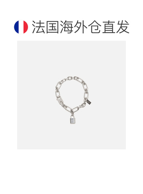 自营欧洲直邮Acnes Studios 女士做旧银色黄铜Logo锁头项链吊坠